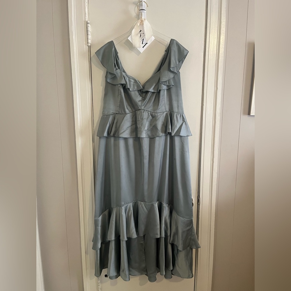 Sage luxe satin show me your mumu dress
